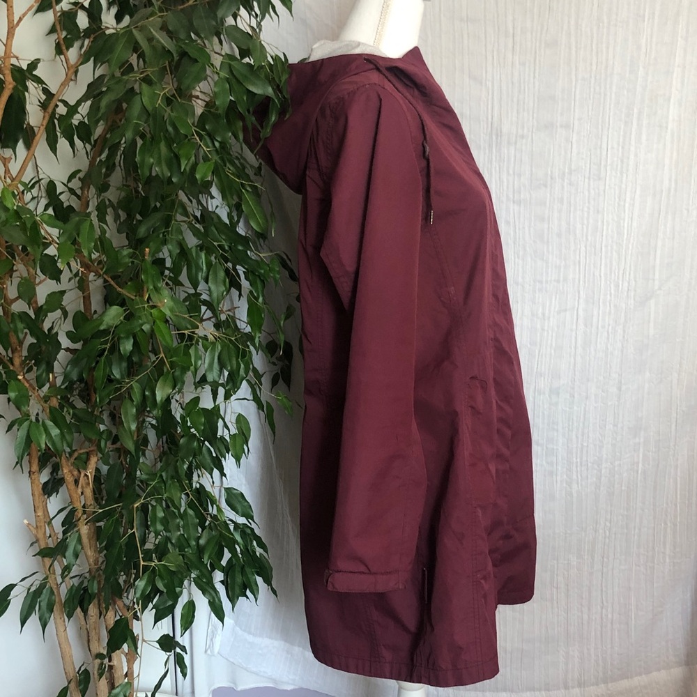 MOUNTAIN WAREHOUSE size 8 waterproof hooded zip up raincoat jacket 3/4 length - Picture 5 of 16